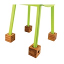 Jeu de 4 pieds sur-élévateur en bambou