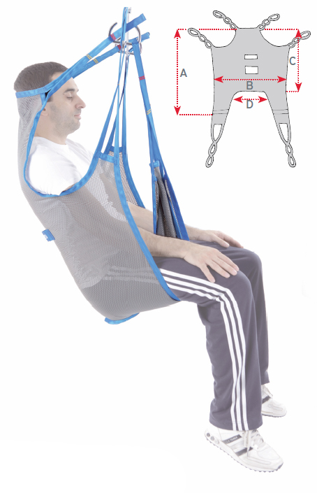 Sangle universelle Basic-Loop avec têtière XL - liée à un lève-personne à la location